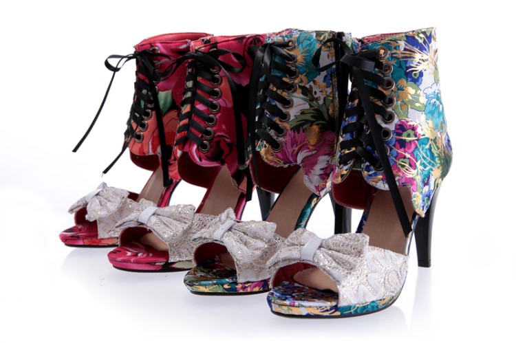Sweet Roman Style Peep Toe Stiletto Heel Sandals Boots