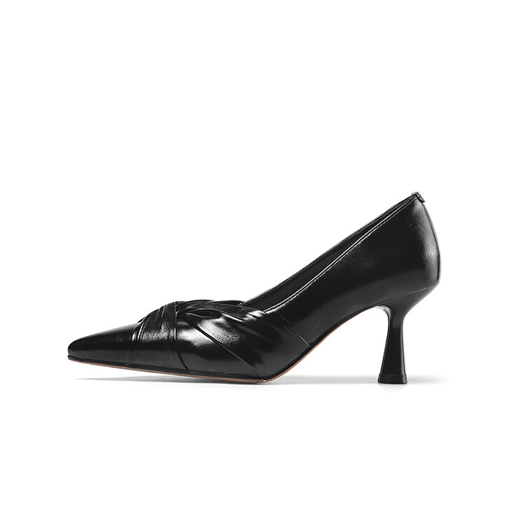 20240125495527022_750.jpg Fashion Flat Shoes for Women - Pointed Toe Cross Strap Mid Heel