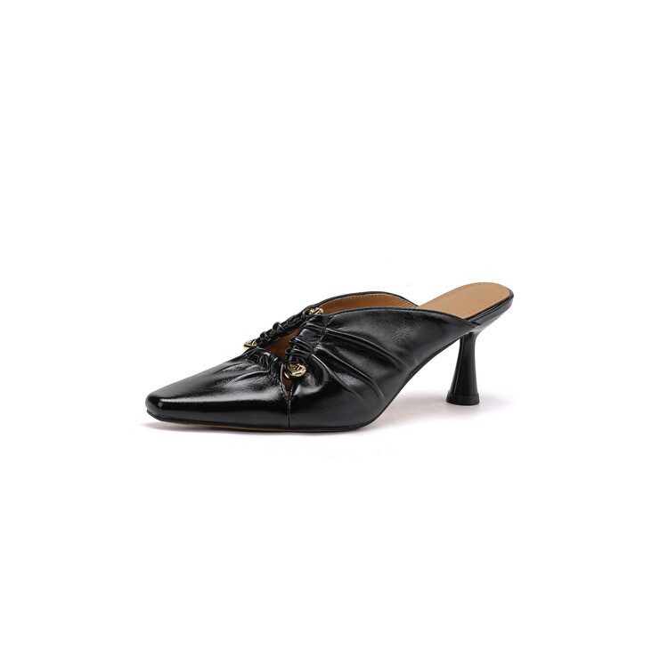 20240225937482040_750.jpg Fashion Pointed Toe Mule Shoes with Metal Detail