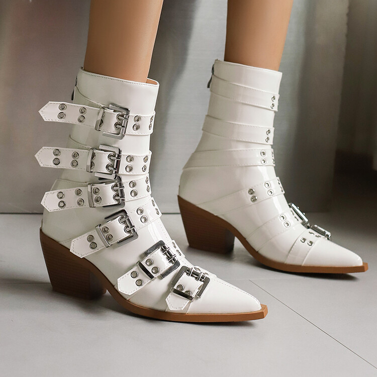 20240710367507042_750.jpg Knight Boots PU Patent High Heel Chunky Heel Pointed Toe Back Zip