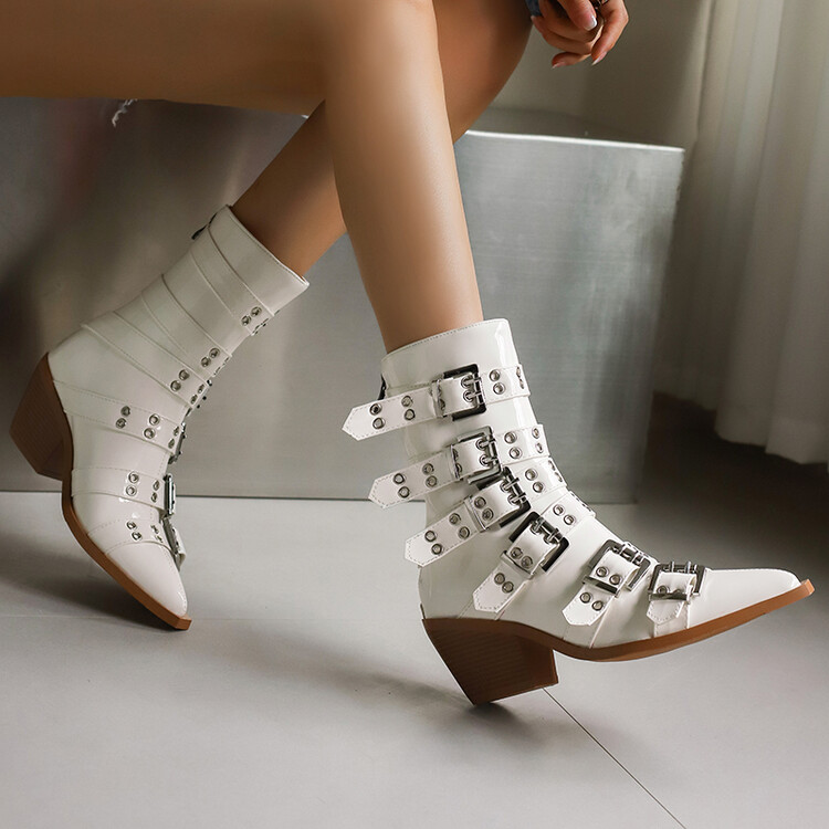 20240710367507043_750.jpg Knight Boots PU Patent High Heel Chunky Heel Pointed Toe Back Zip
