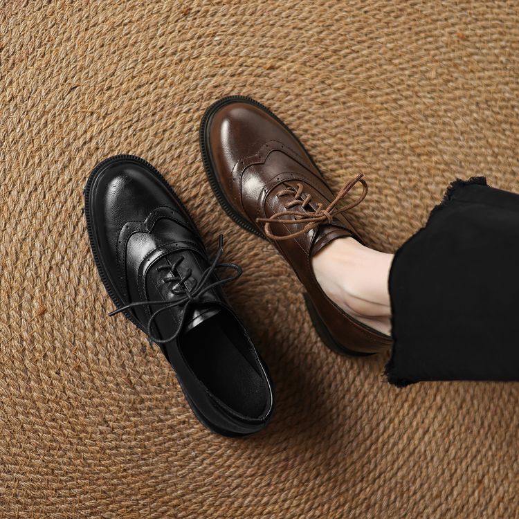 Deep Mouth Flat Shoes with Mid Chunky Heel and Round Toe - Style q.html
