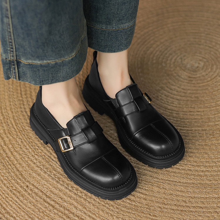 Deep Mouth Flat Shoes Retro Style Slip-On Round Toe