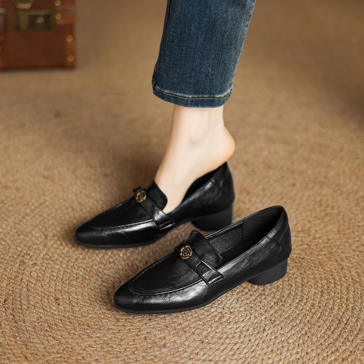 20250109465977051_750.jpg Deep Mouth Single Shoes with Microfiber Upper and Round Toe