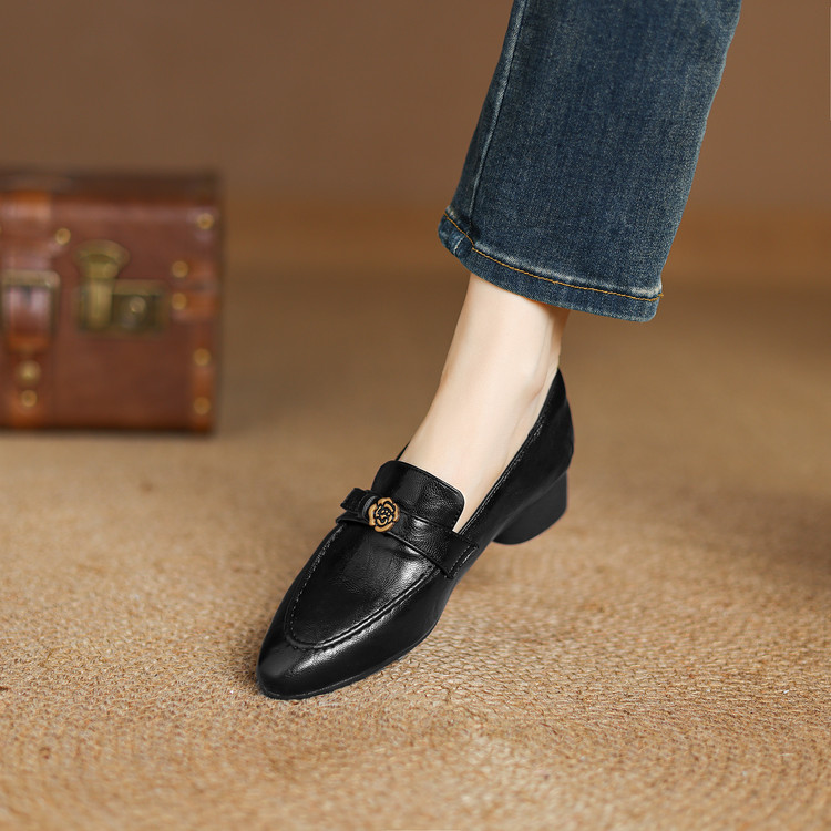 20250109465977052_750.jpg Deep Mouth Single Shoes with Microfiber Upper and Round Toe