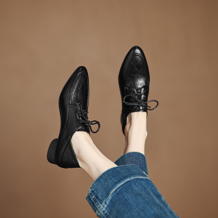 Deep Mouth Pointed Toe Chunky Mid Heel Shoes - Style i.html