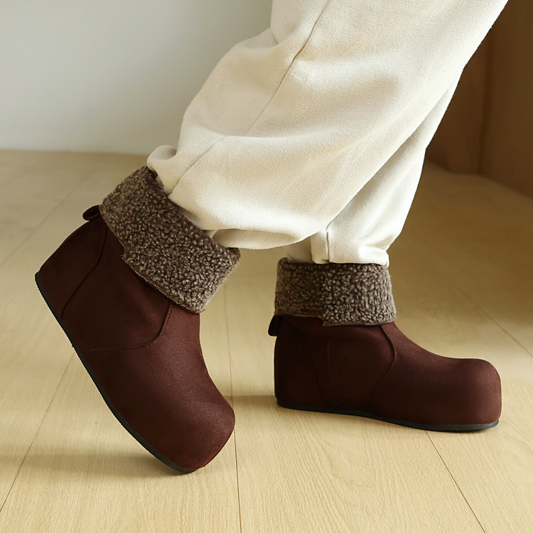 Knight Boots Suede Mid Heel Winter Pull On