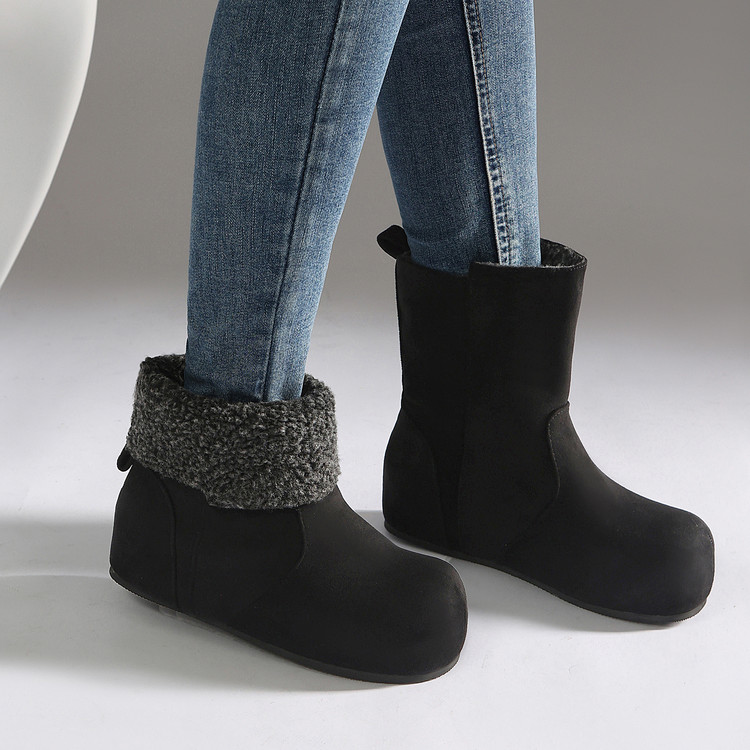 Knight Boots Suede Mid Heel Winter Pull On